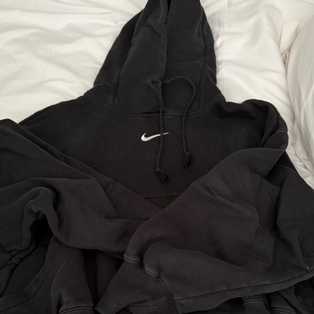 Nike short Black Hoodie with White Logo